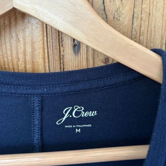 J. Crew‎ Medium Navy Dress T-Shirt Crew Neck Pocket Cotton Garment Dyed - Picture 5 of 9